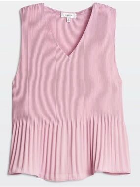 Aritzia Damien Blouse in Mauve Pleated V-Neck Sleeveless